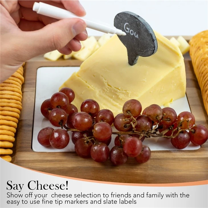 Wooden Removable Marble Cheese Board Set (8)