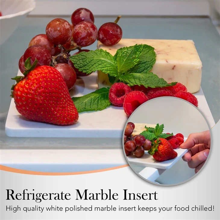 Wooden Removable Marble Cheese Board Set (9)
